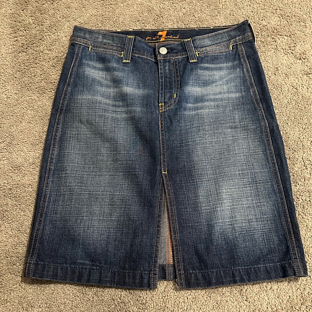 7 for all man kind jean skirt